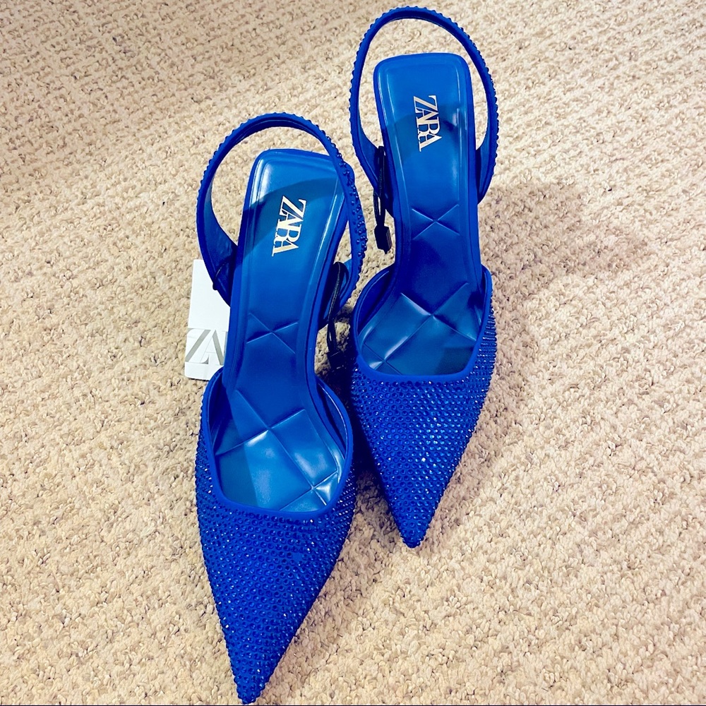 Zara rhinestone slingback heels